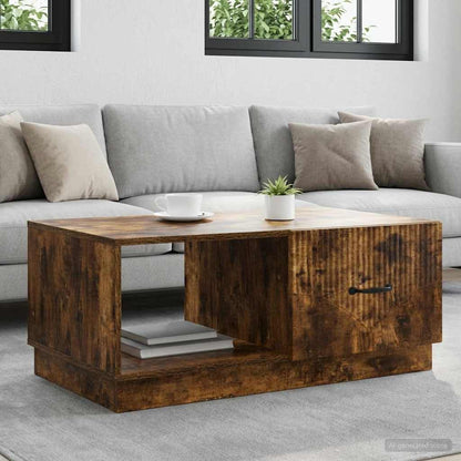 vidaXL Coffee Table Smoked Oak 90 x 50 x 37 cm Engineered Wood 1