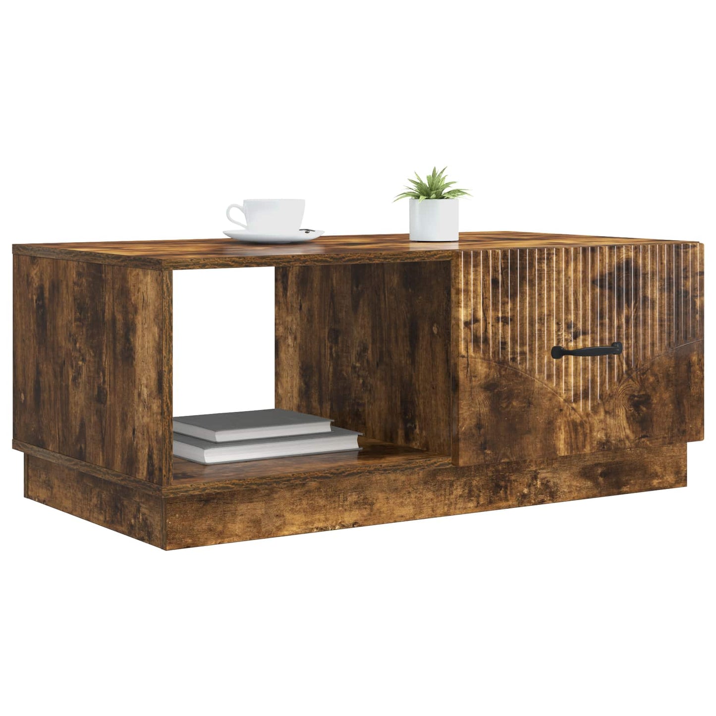 vidaXL Coffee Table Smoked Oak 90 x 50 x 37 cm Engineered Wood 3