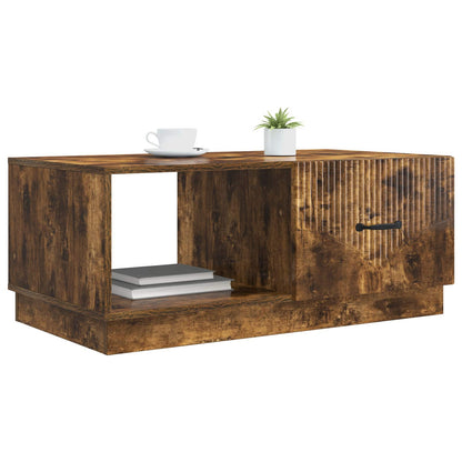 vidaXL Coffee Table Smoked Oak 90 x 50 x 37 cm Engineered Wood 3