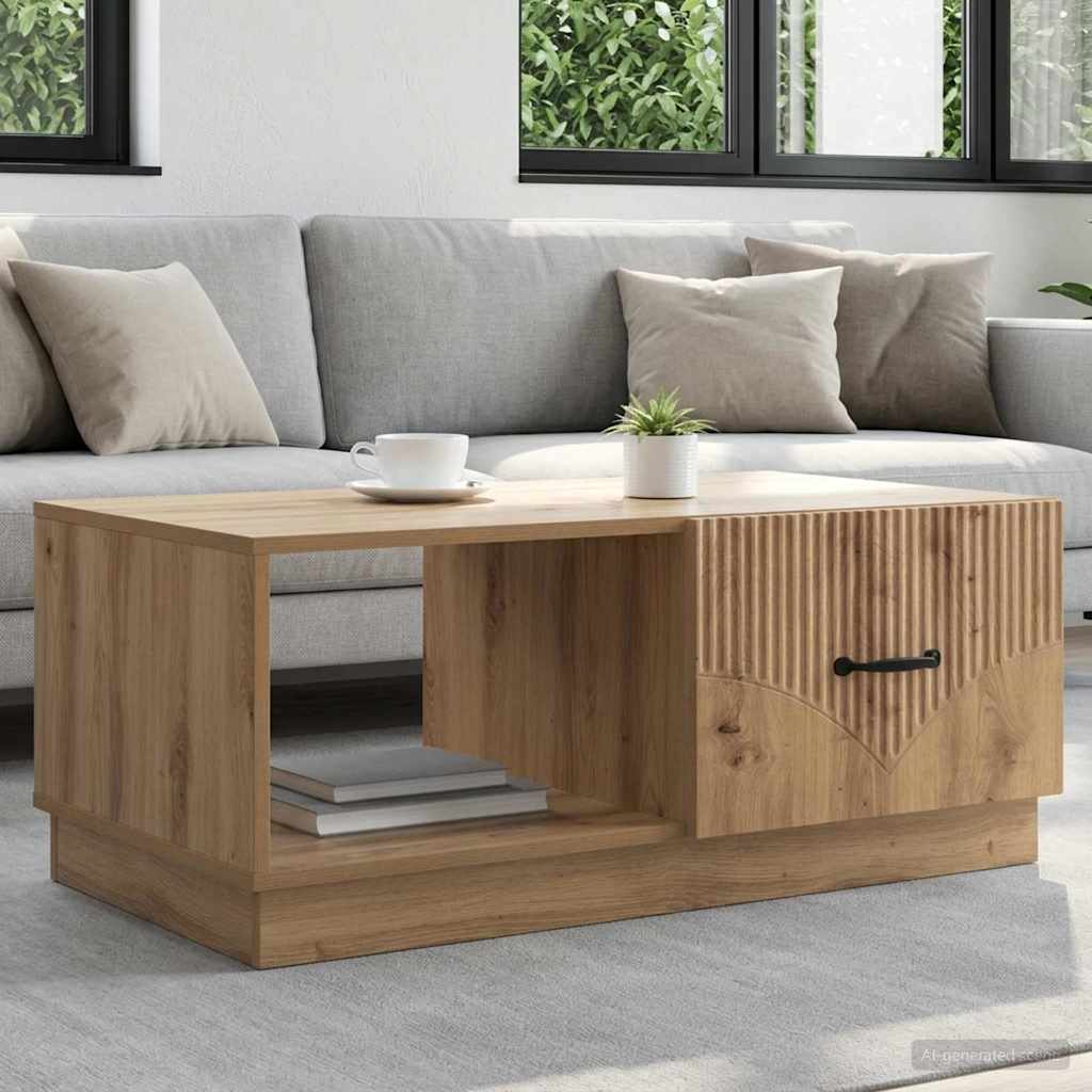 vidaXL Coffee Table Artisan Oak 90 x 50 x 37 cm Engineered Wood 1