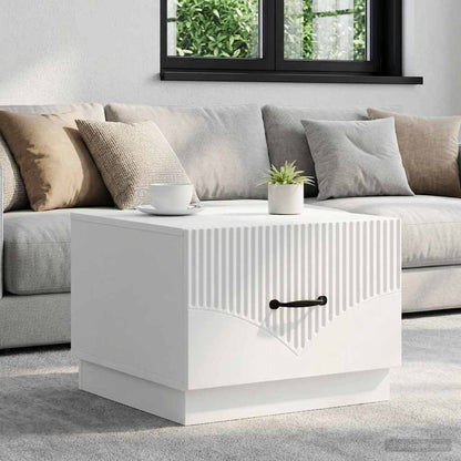vidaXL Coffee Table with Drawer White 49 x 50 x 37 cm Engineered Wood 1