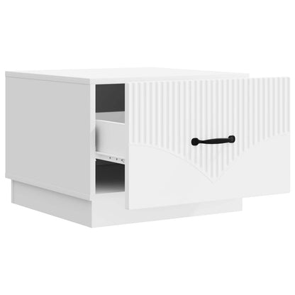 vidaXL Coffee Table with Drawer White 49 x 50 x 37 cm Engineered Wood 4