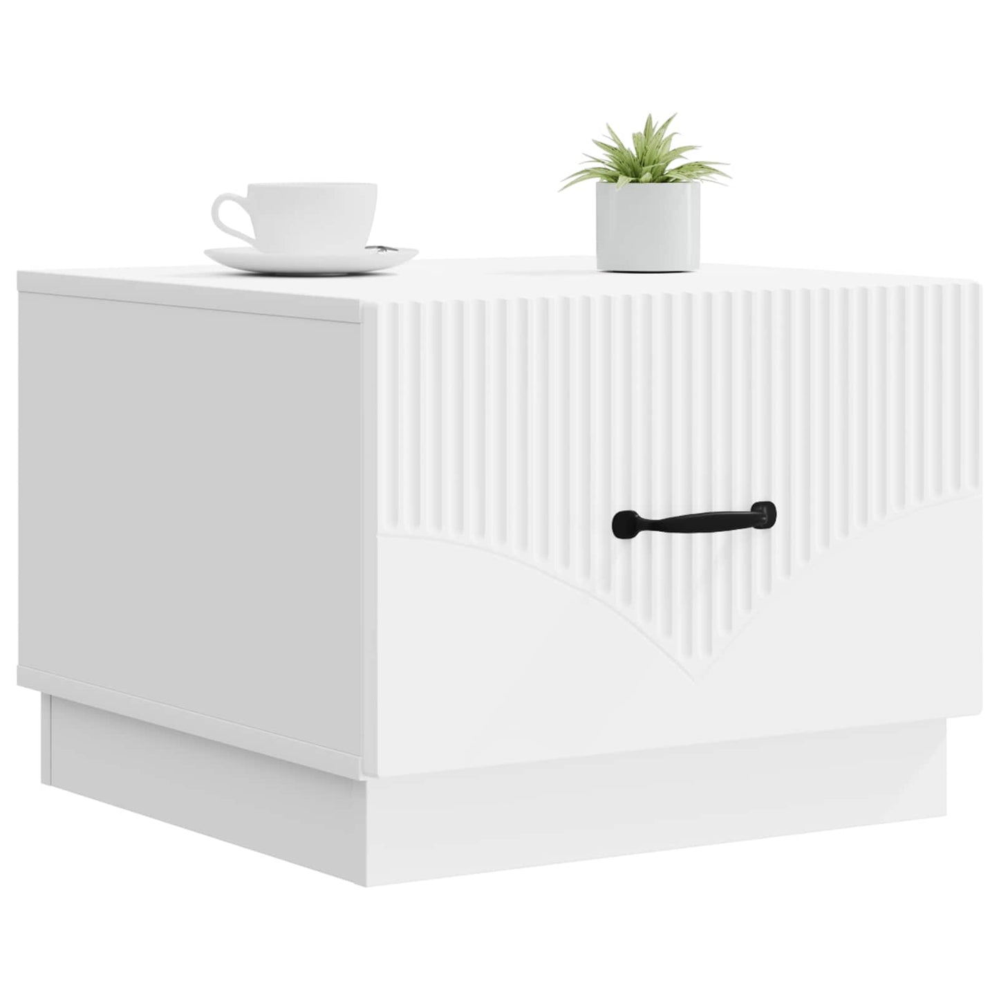 vidaXL Coffee Table with Drawer White 49 x 50 x 37 cm Engineered Wood 3