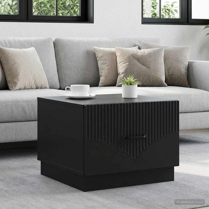 vidaXL Coffee Table Black 49 x 50 x 37 cm Engineered Wood 1