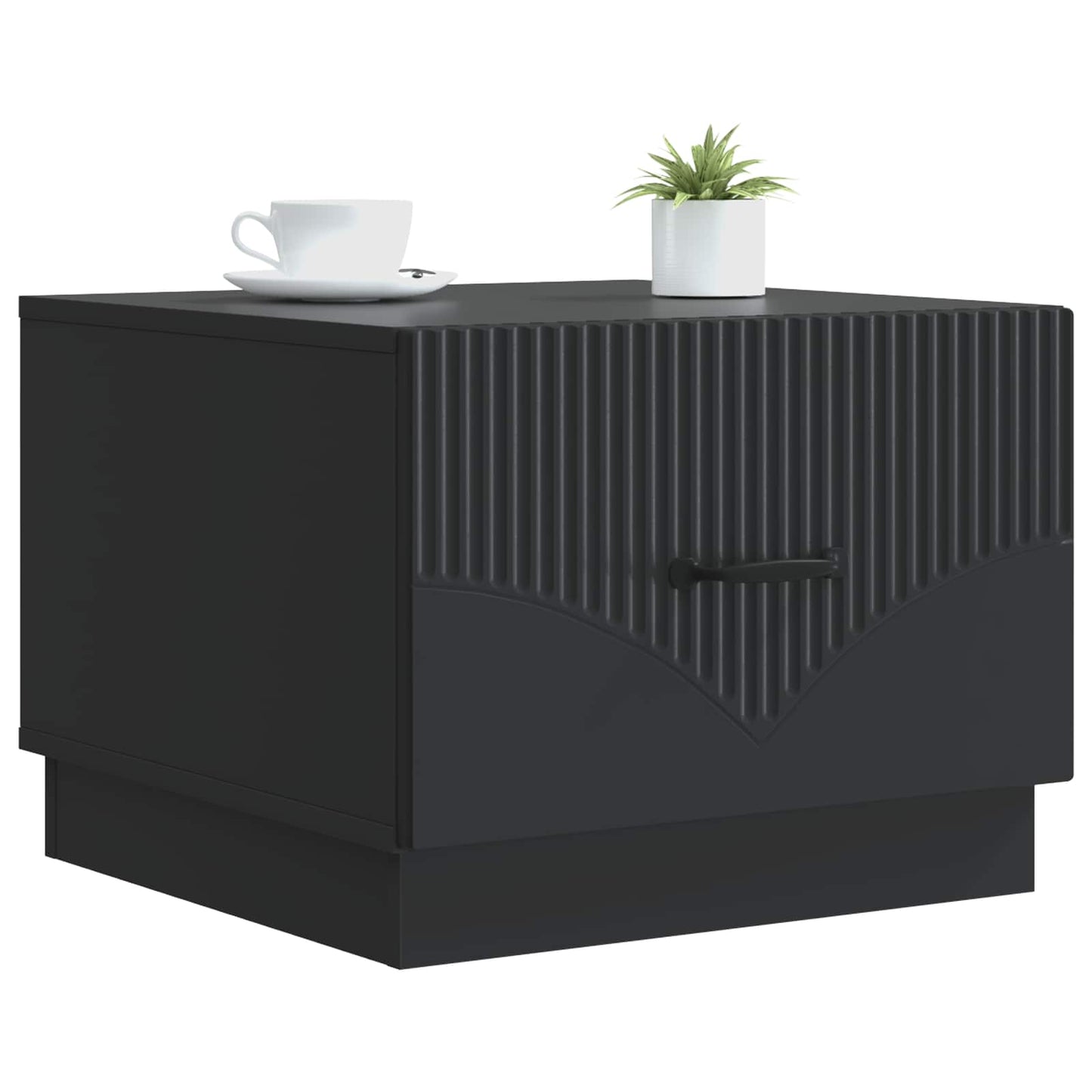 vidaXL Coffee Table Black 49 x 50 x 37 cm Engineered Wood 3