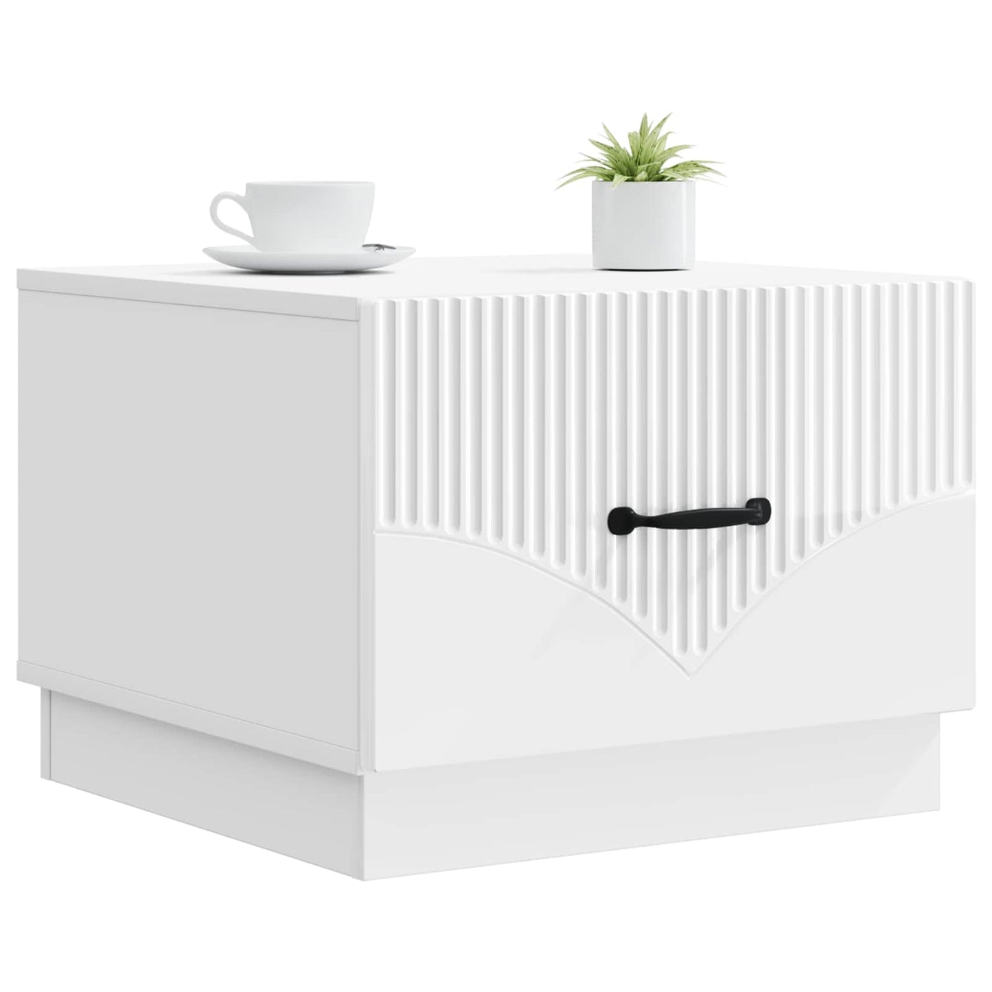 vidaXL Coffee Table High Gloss White 49 x 50 x 37 cm Engineered Wood 3