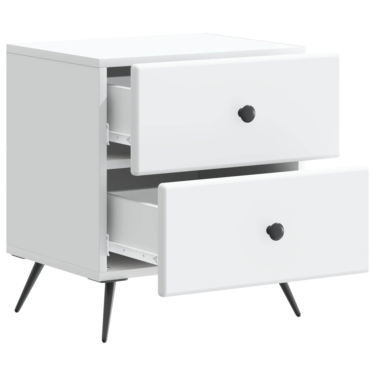 vidaXL Bedside Cabinet White 43 x 34.5 x 47.5 cm Engineered Wood 4