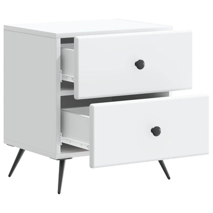 vidaXL Bedside Cabinet White 43 x 34.5 x 47.5 cm Engineered Wood 4