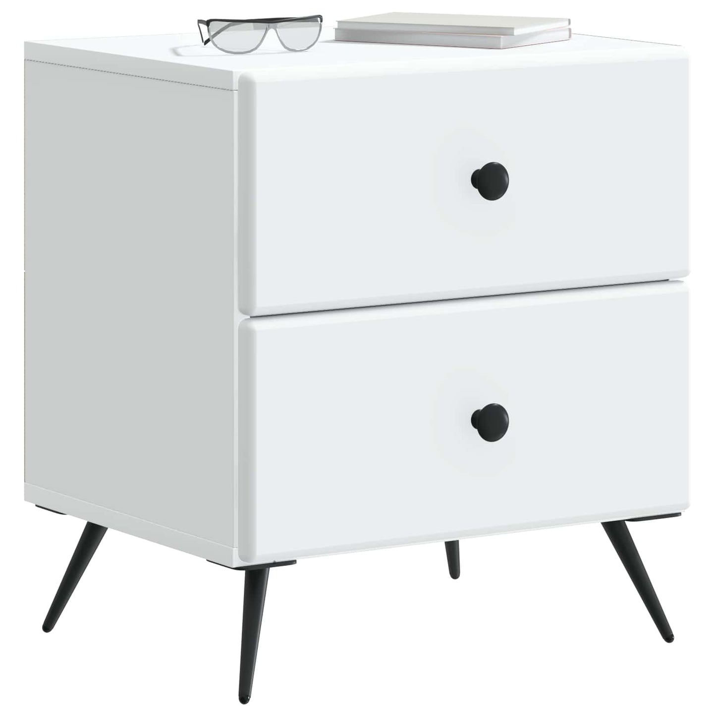 vidaXL Bedside Cabinet White 43 x 34.5 x 47.5 cm Engineered Wood 3