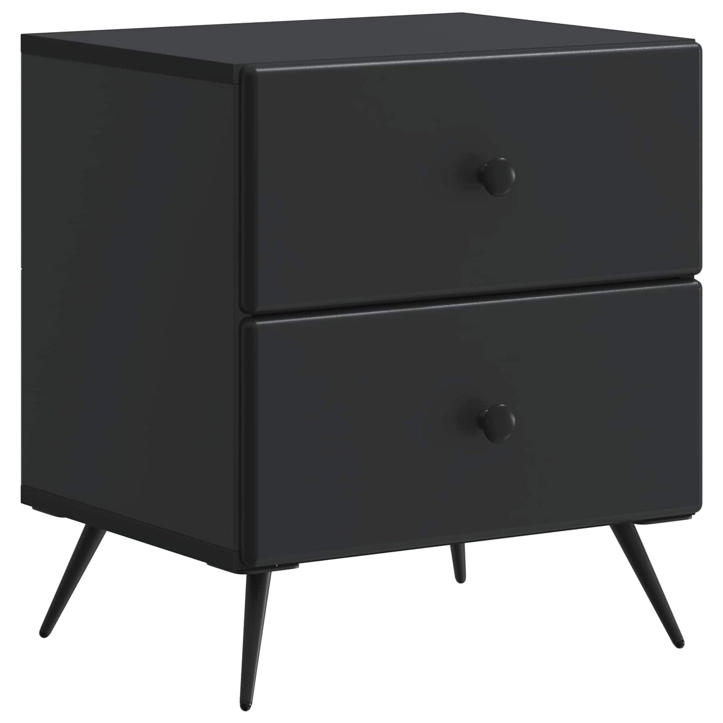 vidaXL Bedside Cabinet Black 43 x 34.5 x 47.5 cm Engineered Wood 2