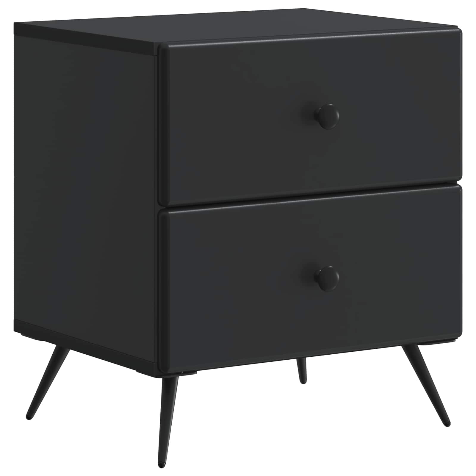 vidaXL Bedside Cabinet Black 43 x 34.5 x 47.5 cm Engineered Wood 2