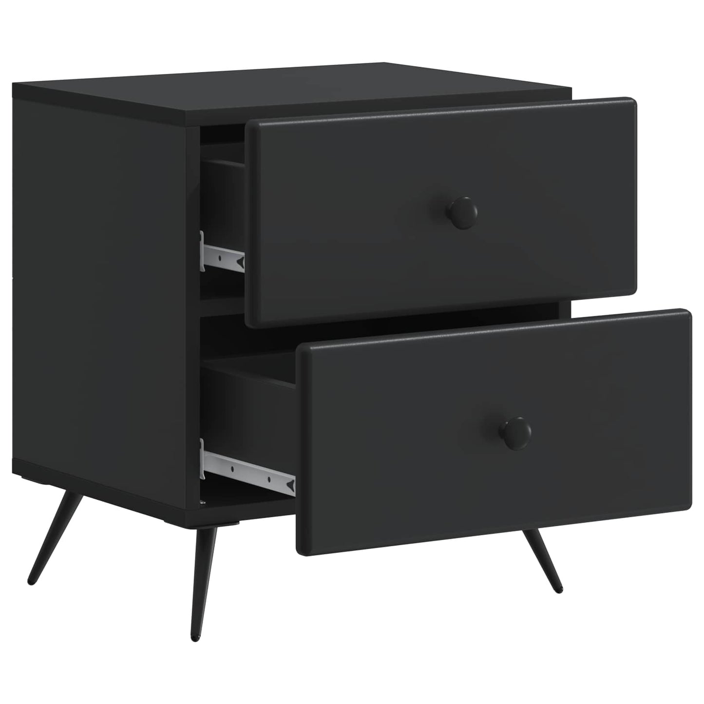 vidaXL Bedside Cabinet Black 43 x 34.5 x 47.5 cm Engineered Wood 4