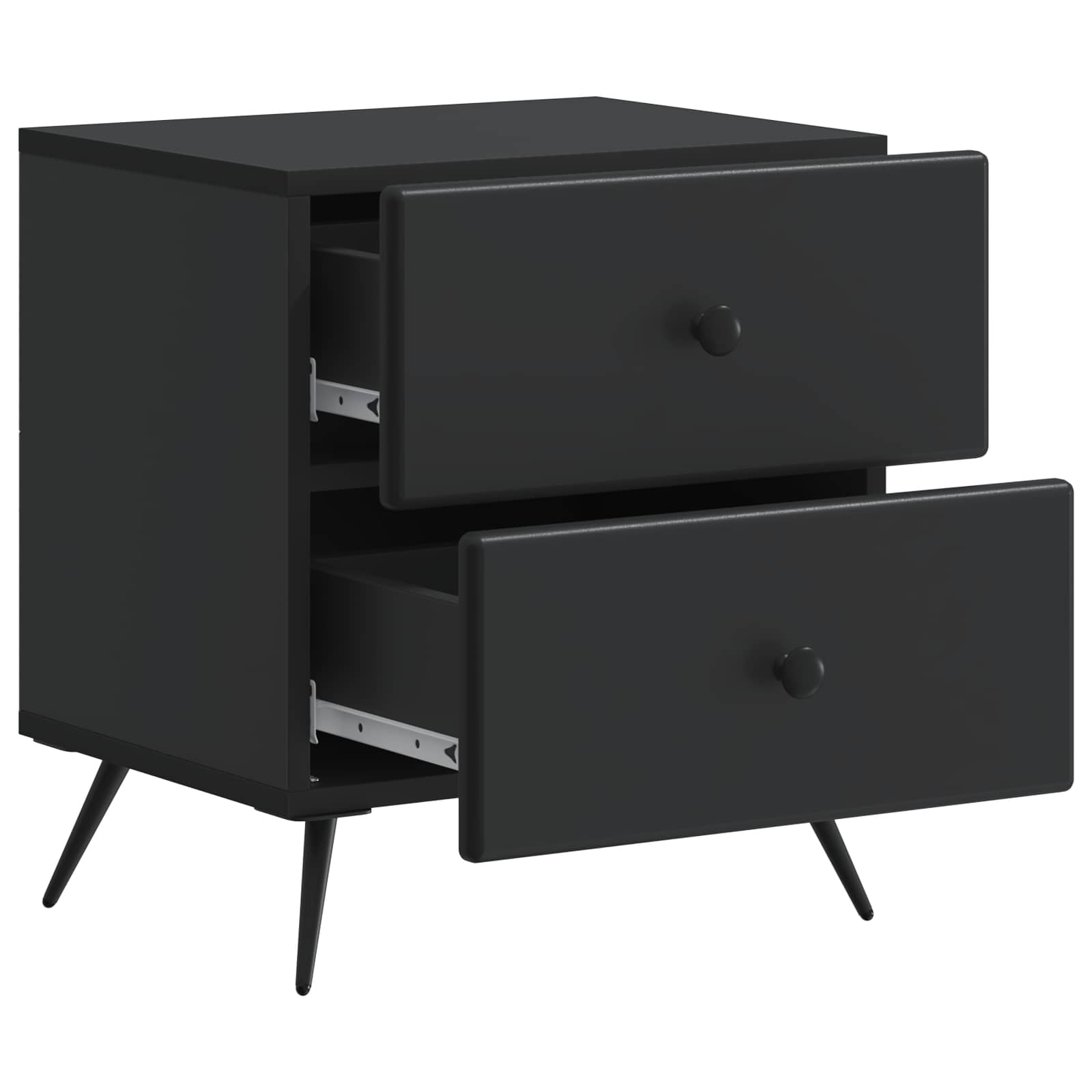 vidaXL Bedside Cabinet Black 43 x 34.5 x 47.5 cm Engineered Wood 4