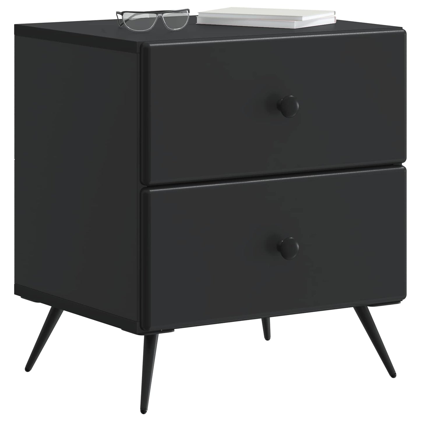vidaXL Bedside Cabinet Black 43 x 34.5 x 47.5 cm Engineered Wood 3