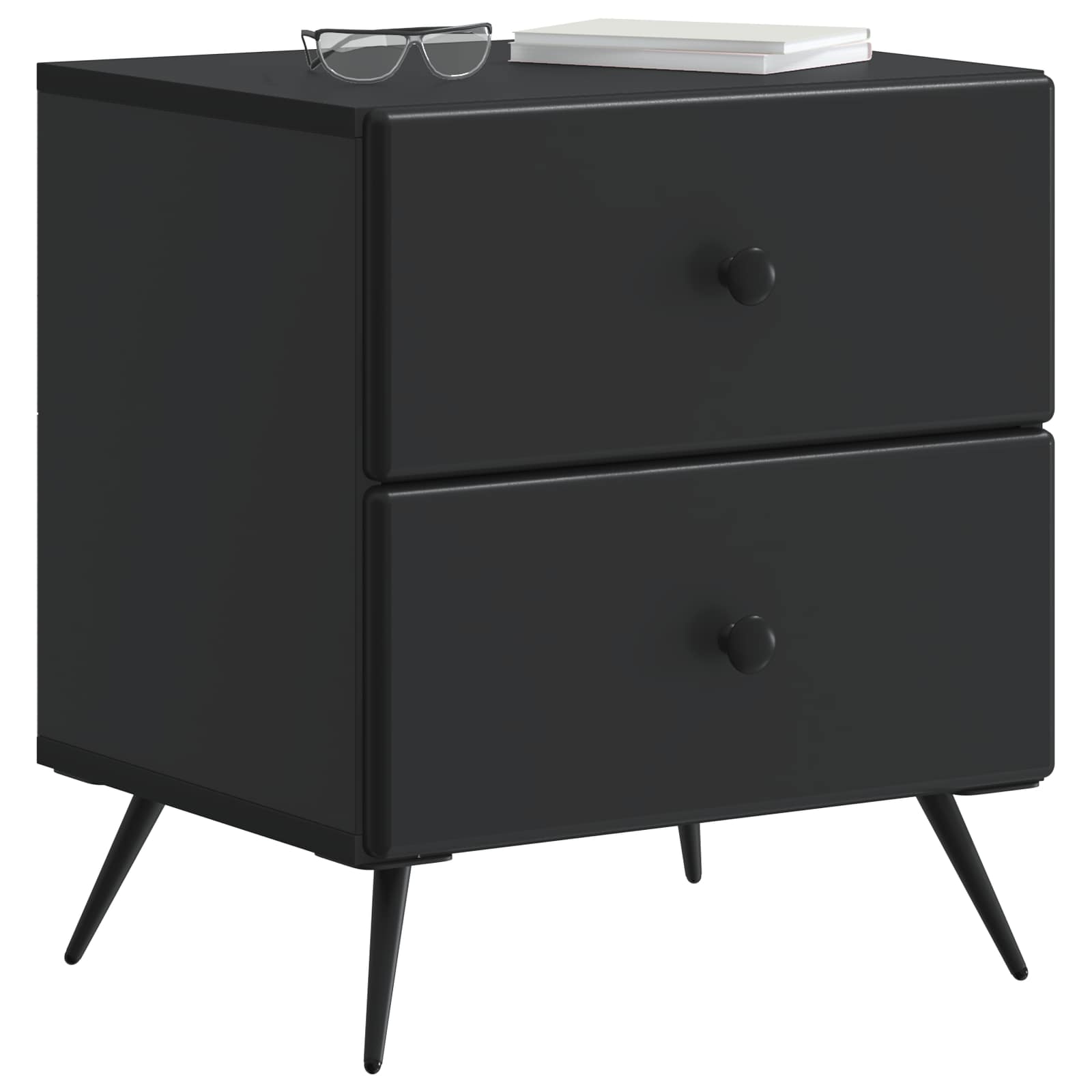 vidaXL Bedside Cabinet Black 43 x 34.5 x 47.5 cm Engineered Wood 3