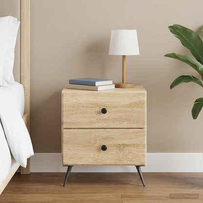 vidaXL Bedside Cabinet Sonoma Oak 43 x 34.5 x 47.5 cm Engineered Wood 1
