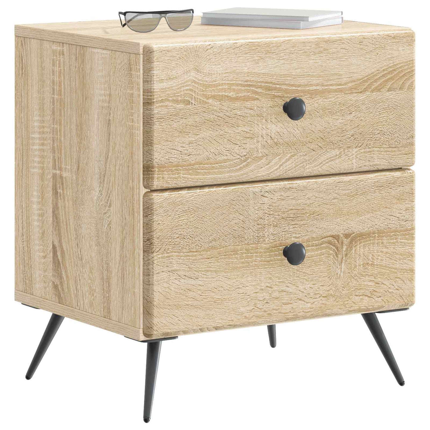 vidaXL Bedside Cabinet Sonoma Oak 43 x 34.5 x 47.5 cm Engineered Wood 3