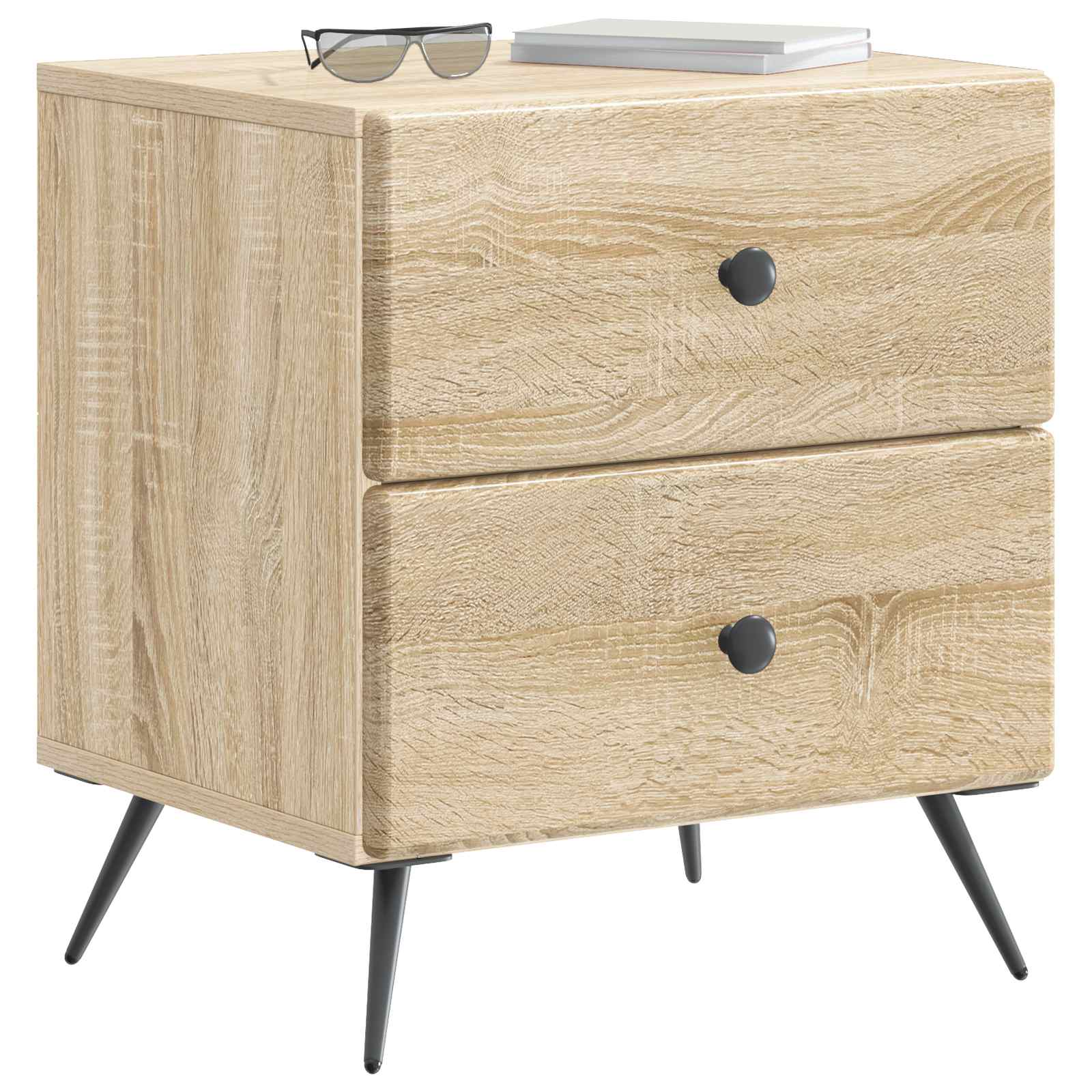 vidaXL Bedside Cabinet Sonoma Oak 43 x 34.5 x 47.5 cm Engineered Wood 3