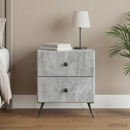 vidaXL Bedside Cabinet Concrete Grey 43 x 34.5 x 47.5 cm 1