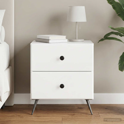 vidaXL Bedside Cabinet High Gloss White 43 x 34.5 x 47.5 cm 1