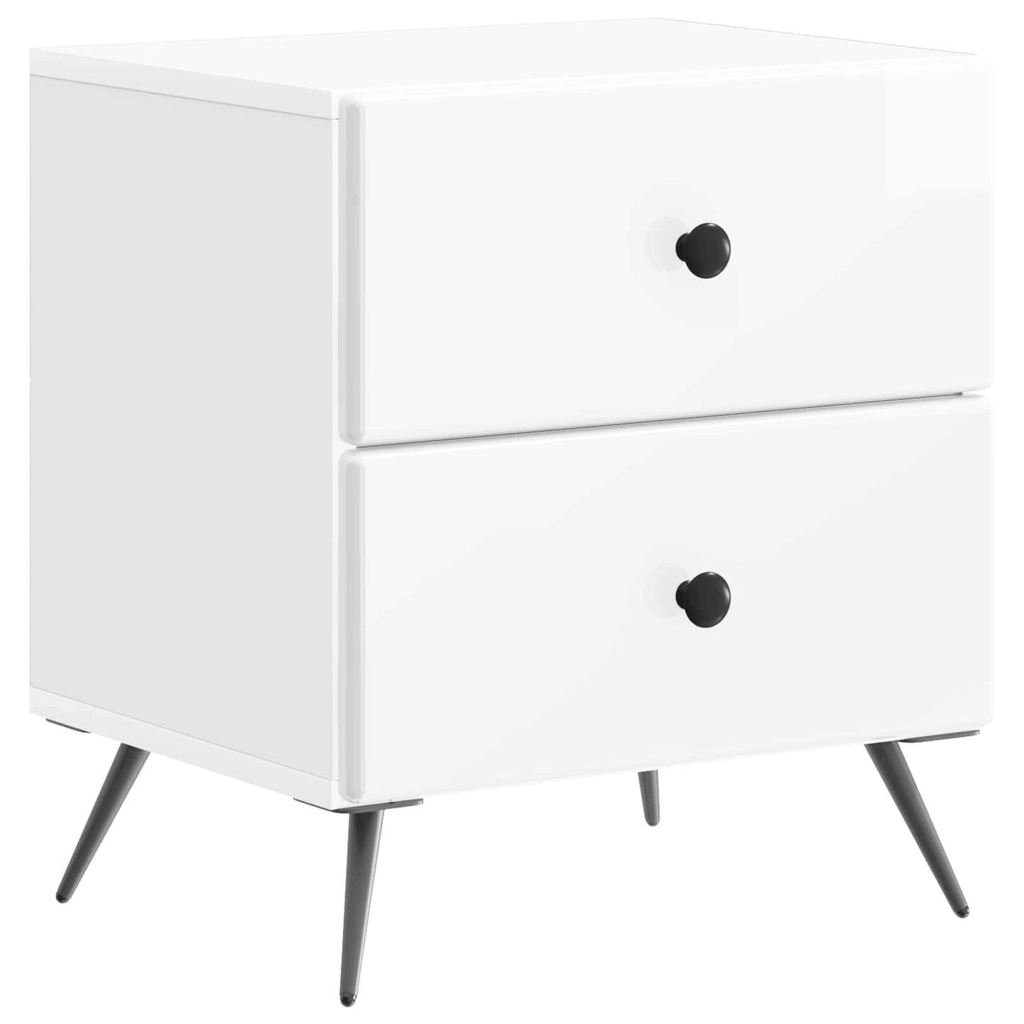 vidaXL Bedside Cabinet High Gloss White 43 x 34.5 x 47.5 cm 2