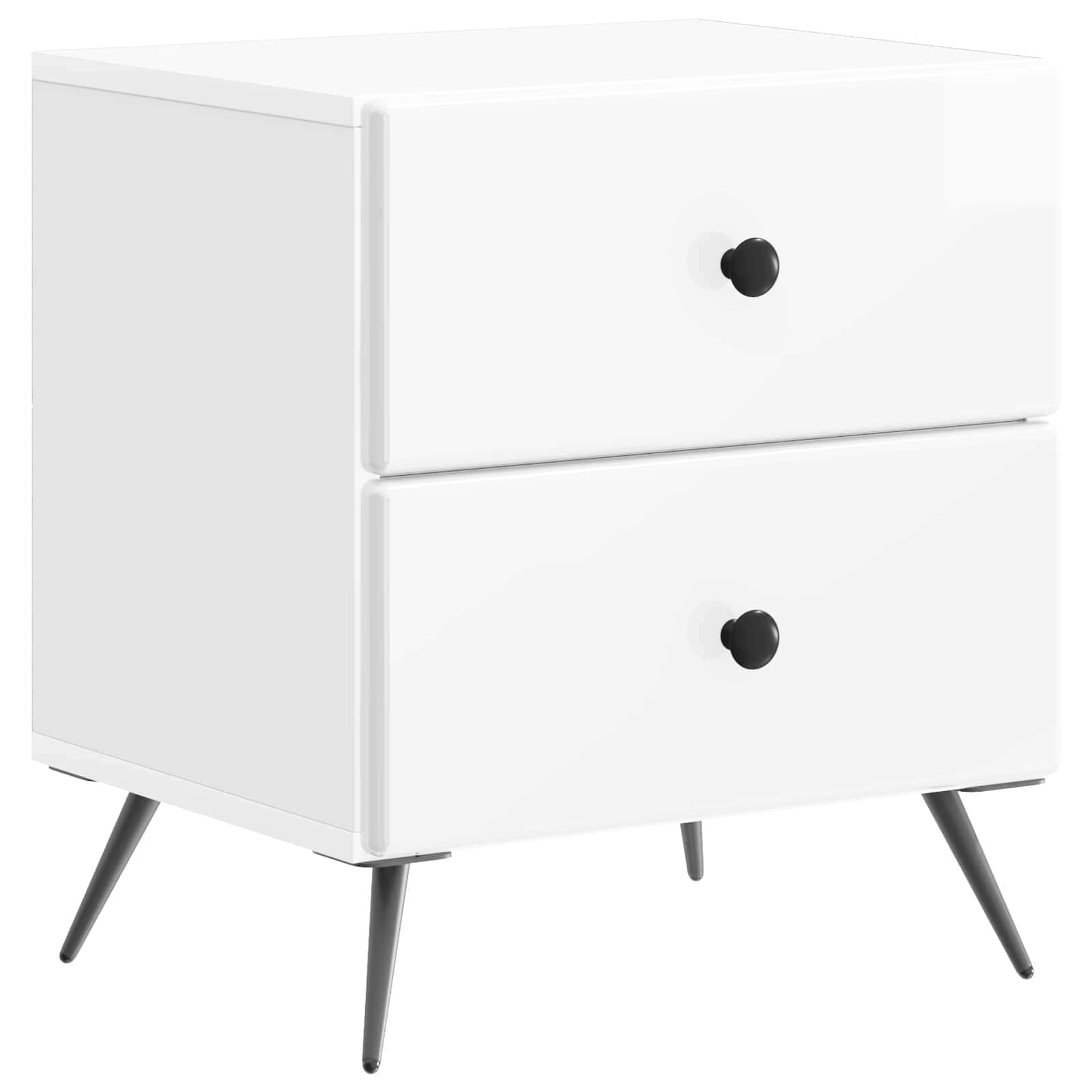 vidaXL Bedside Cabinet High Gloss White 43 x 34.5 x 47.5 cm 2