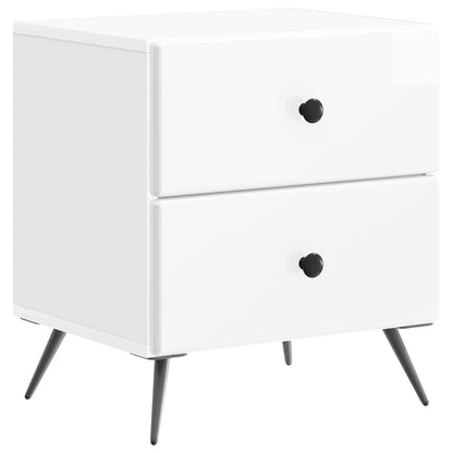 vidaXL Bedside Cabinet High Gloss White 43 x 34.5 x 47.5 cm 2