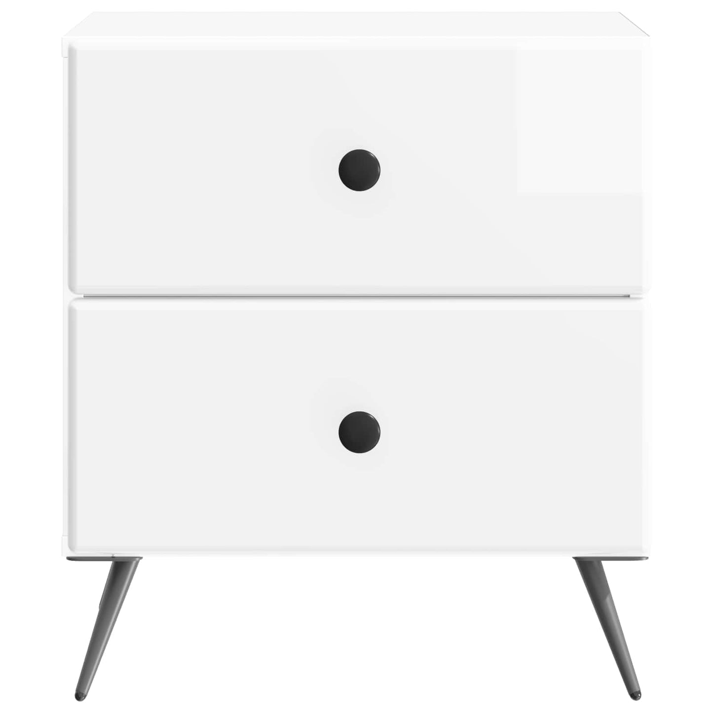 vidaXL Bedside Cabinet High Gloss White 43 x 34.5 x 47.5 cm 5