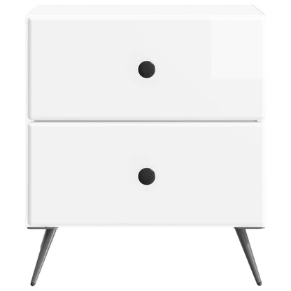 vidaXL Bedside Cabinet High Gloss White 43 x 34.5 x 47.5 cm 5