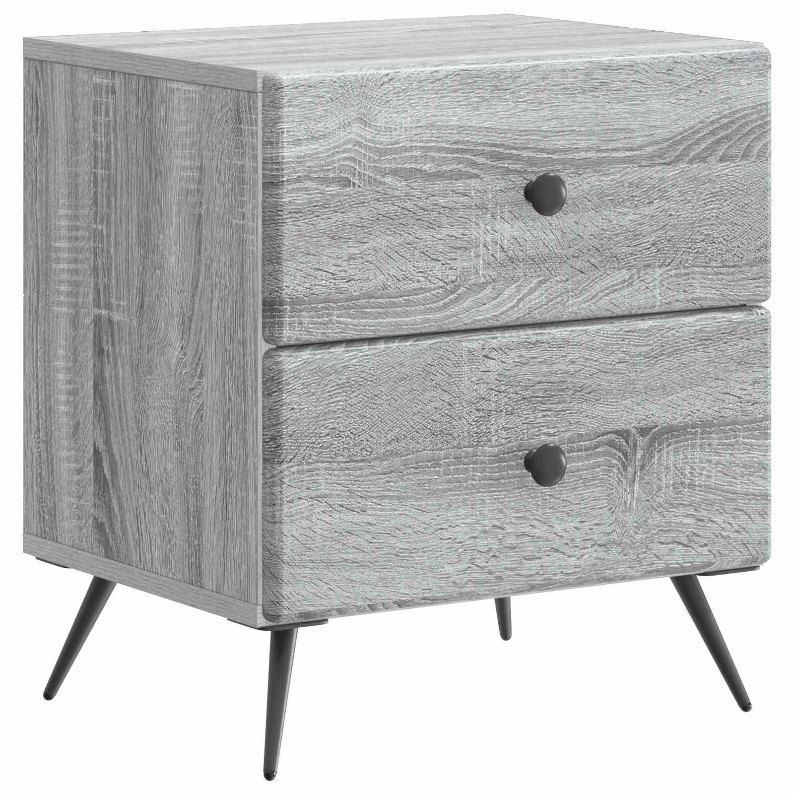 vidaXL Bedside Cabinet Grey Sonoma 43 x 34.5 x 47.5 cm Engineered Wood 2