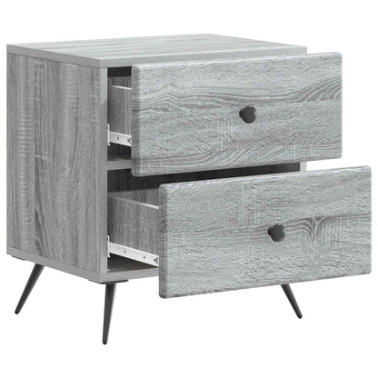 vidaXL Bedside Cabinet Grey Sonoma 43 x 34.5 x 47.5 cm Engineered Wood 4