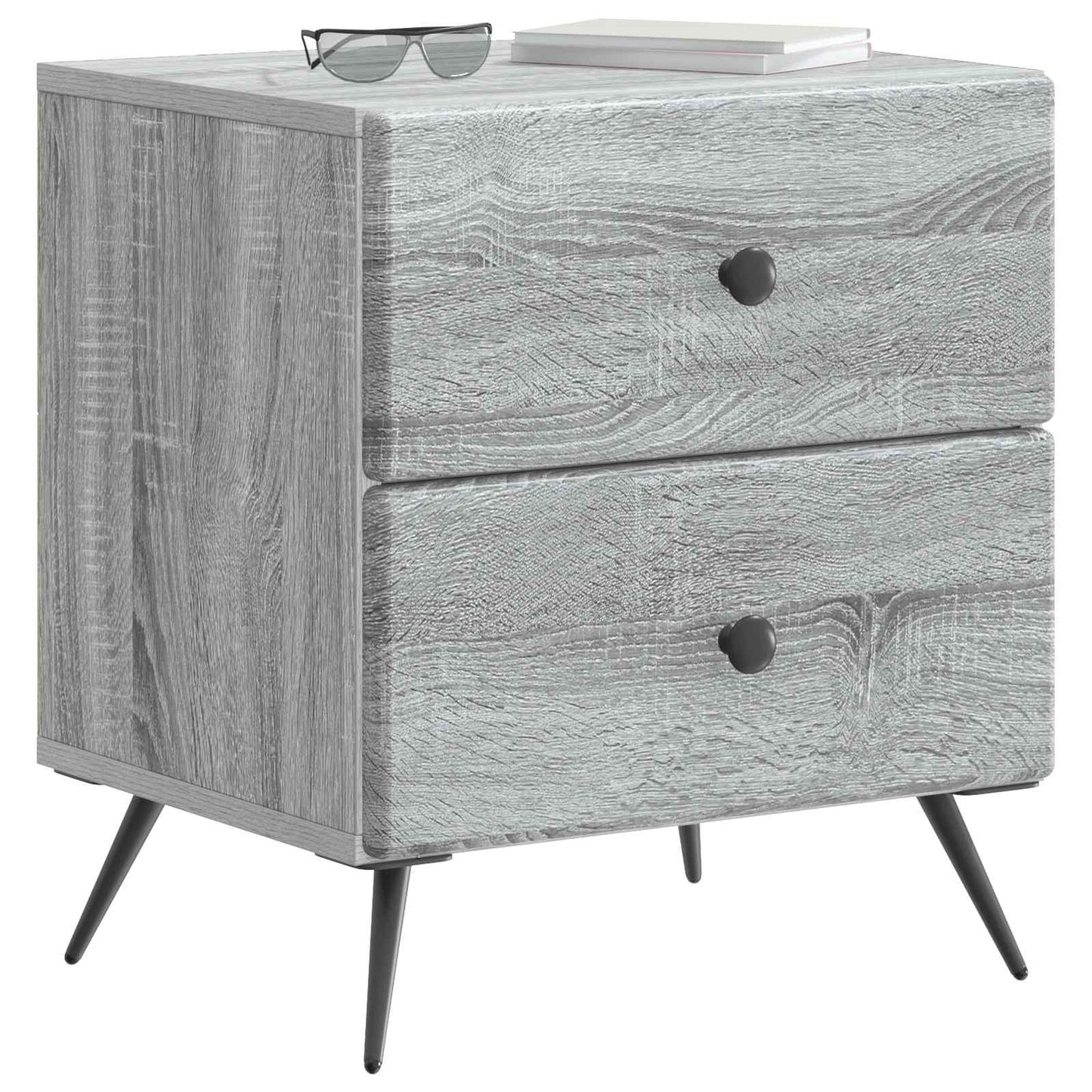 vidaXL Bedside Cabinet Grey Sonoma 43 x 34.5 x 47.5 cm Engineered Wood 3