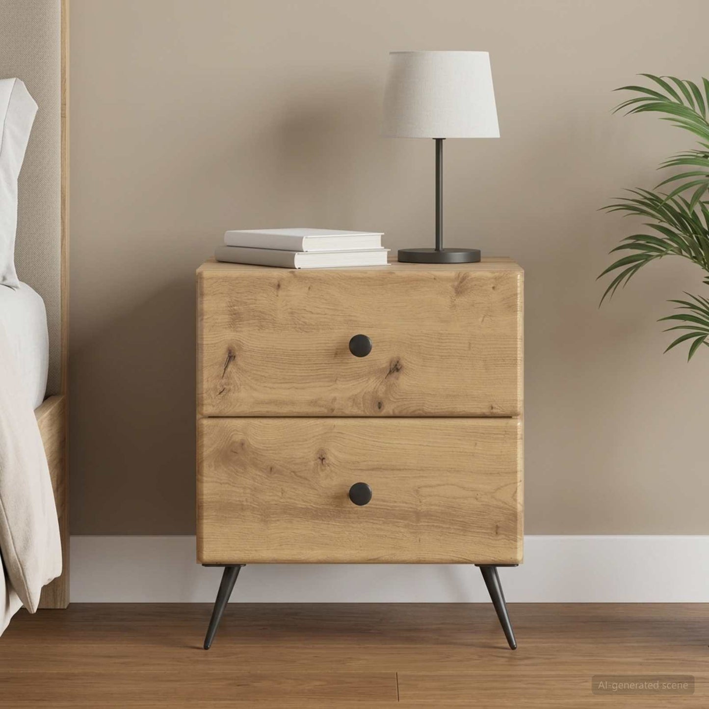 vidaXL Bedside Cabinet Artisan Oak 43 x 34.5 x 47.5 cm Engineered Wood 1