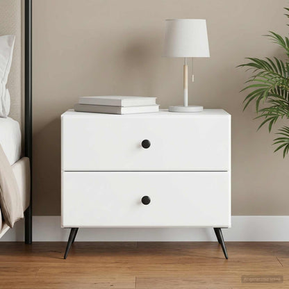 vidaXL Bedside Cabinet White 62 x 34.5 x 47.5 cm Engineered Wood 1