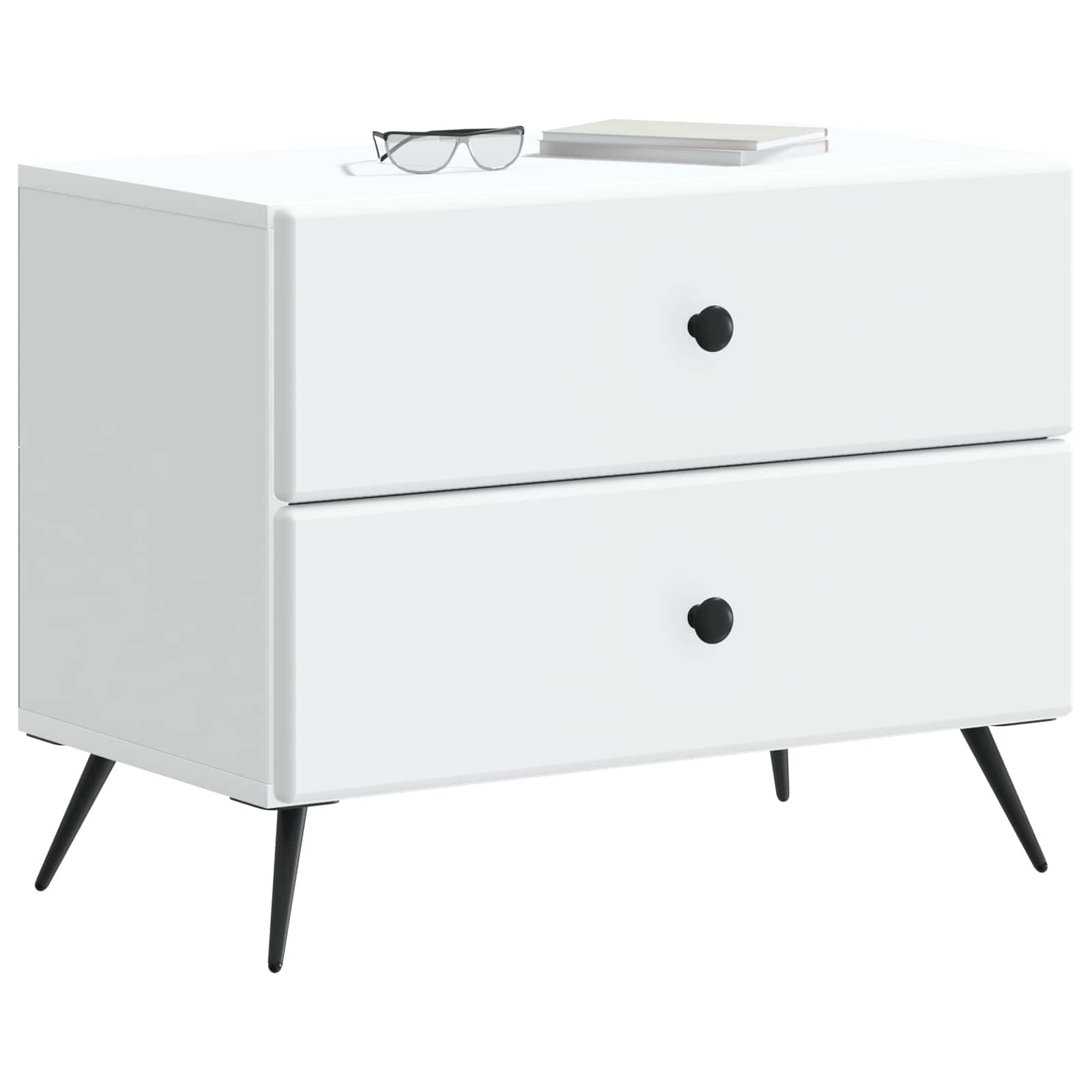 vidaXL Bedside Cabinet White 62 x 34.5 x 47.5 cm Engineered Wood 3