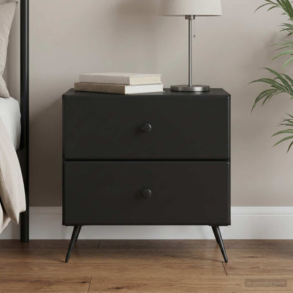 vidaXL Bedside Cabinet Black 62 x 34.5 x 47.5 cm Engineered Wood 1