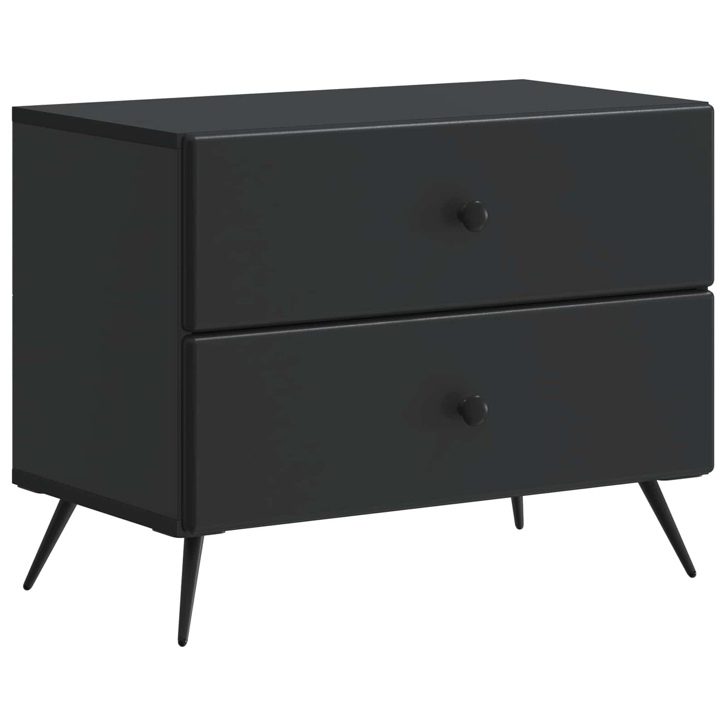 vidaXL Bedside Cabinet Black 62 x 34.5 x 47.5 cm Engineered Wood 2