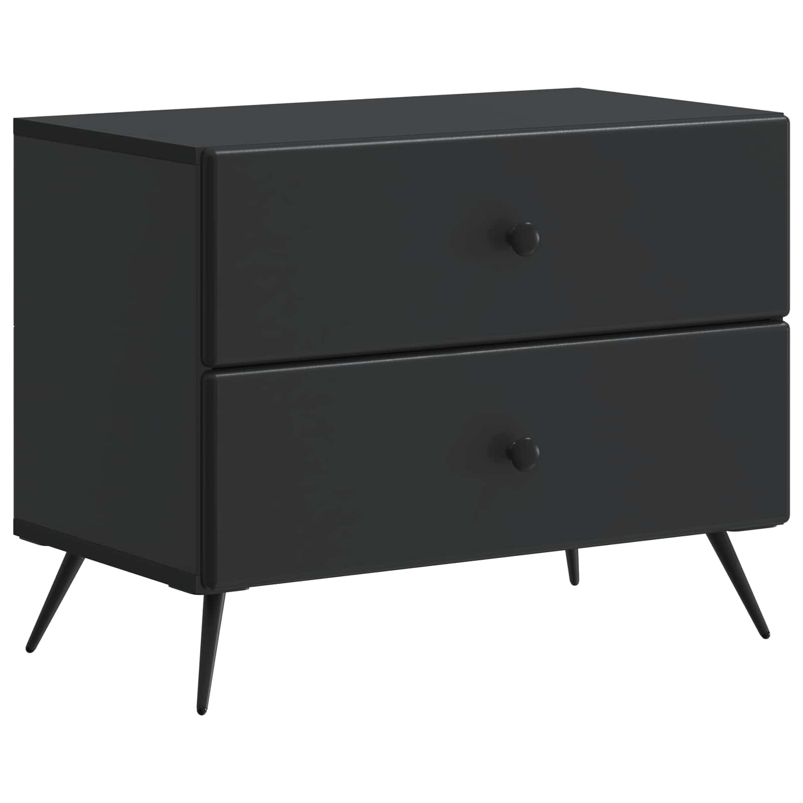vidaXL Bedside Cabinet Black 62 x 34.5 x 47.5 cm Engineered Wood 2