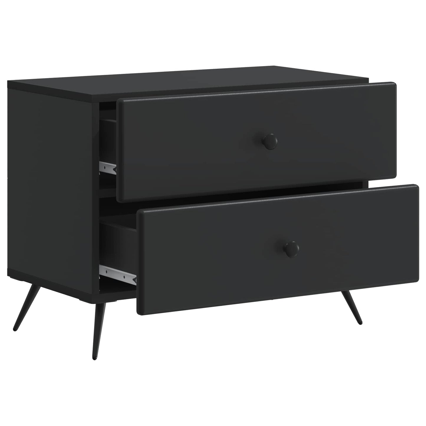 vidaXL Bedside Cabinet Black 62 x 34.5 x 47.5 cm Engineered Wood 4