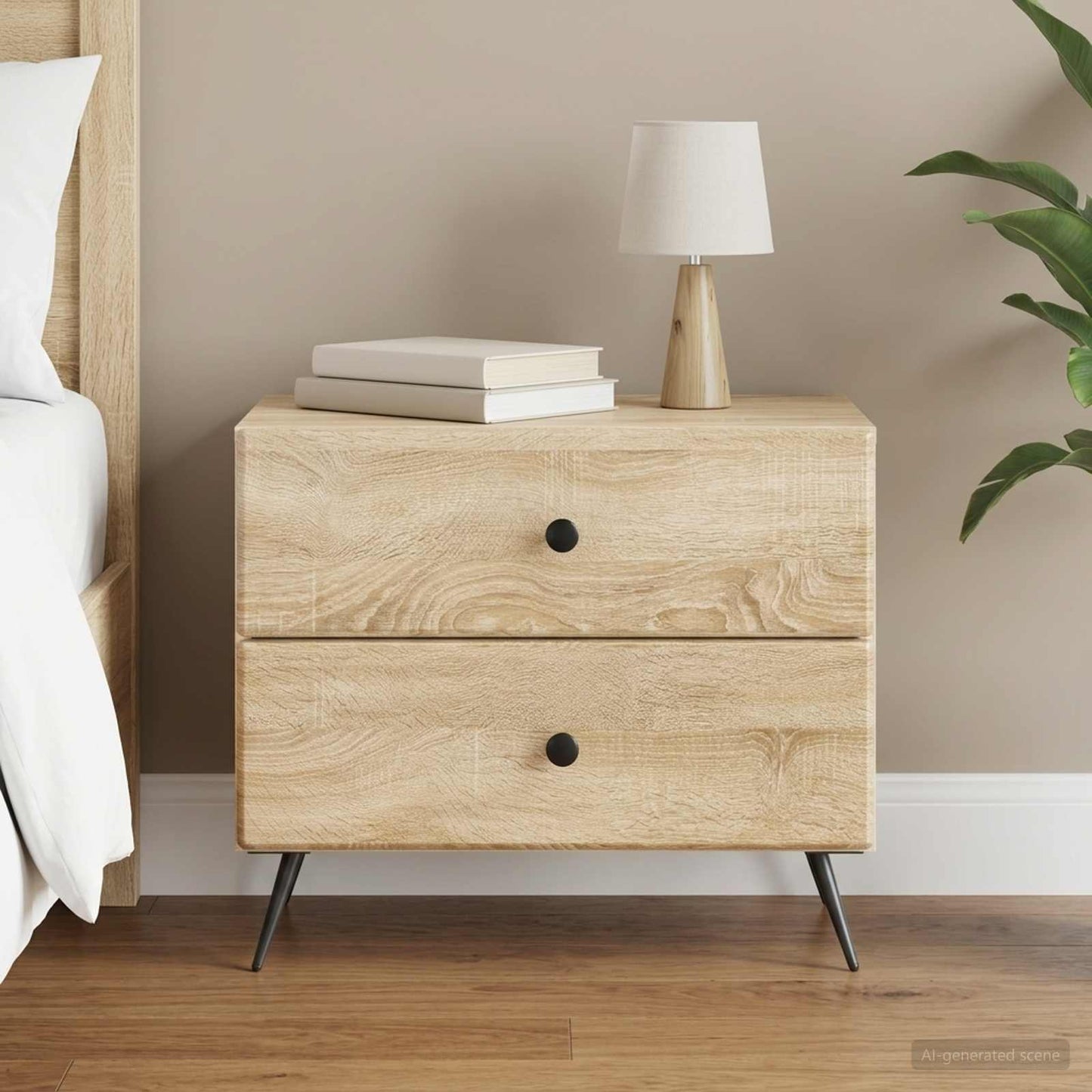 vidaXL Bedside Cabinet Sonoma Oak 62 x 34.5 x 47.5 cm Engineered Wood 1