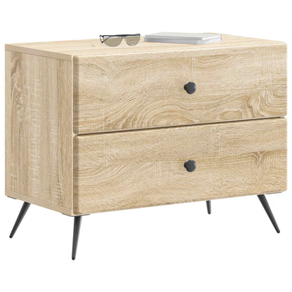 vidaXL Bedside Cabinet Sonoma Oak 62 x 34.5 x 47.5 cm Engineered Wood 3