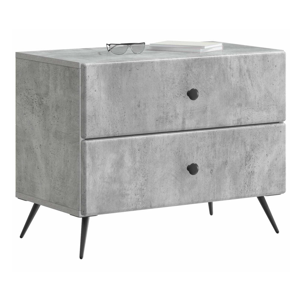 Bedside Cabinet 62 x 34.5 x 47.5 cm Engineered Wood Concrete grey