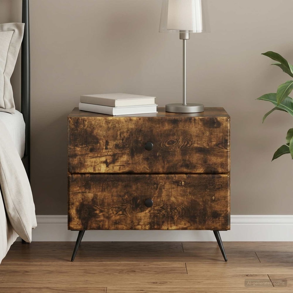 Bedside Cabinet 62 x 34.5 x 47.5 cm Engineered Wood Smoked oak