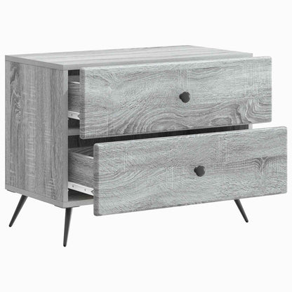 vidaXL Bedside Cabinet Grey Sonoma 62 x 34.5 x 47.5 cm Engineered Wood 4