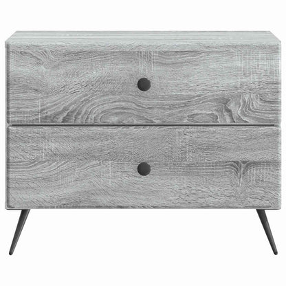 vidaXL Bedside Cabinet Grey Sonoma 62 x 34.5 x 47.5 cm Engineered Wood 5