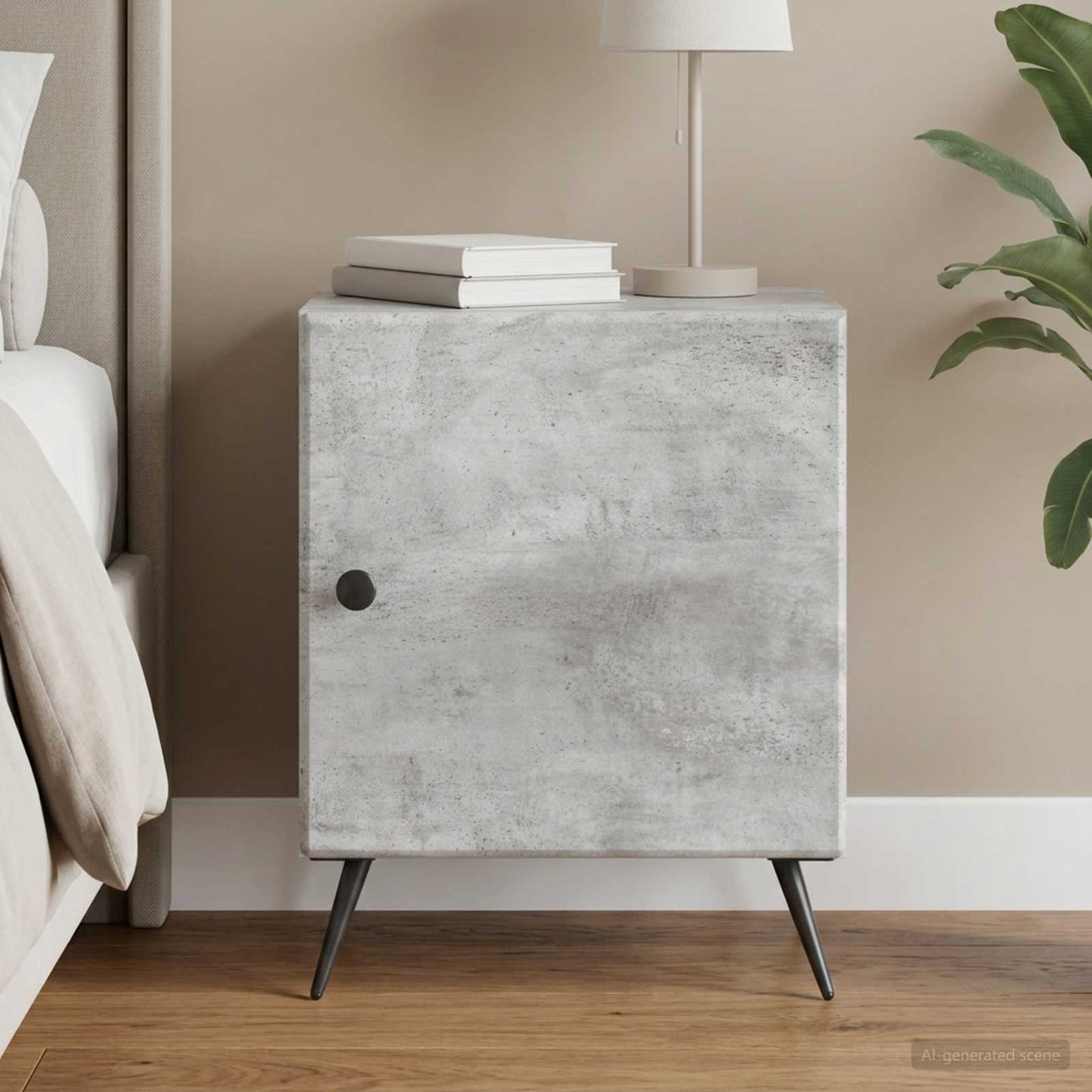 vidaXL Bedside Cabinet Concrete Grey 43 x 34.5 x 50 cm Engineered Wood 1