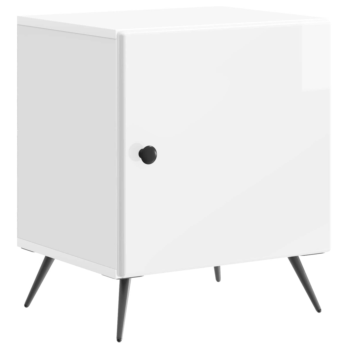 vidaXL Bedside Cabinet High Gloss White 43 x 34.5 x 50 cm 2