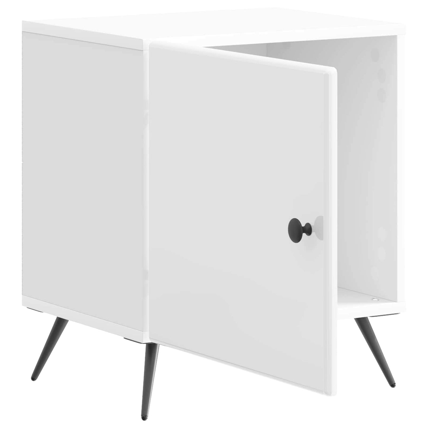 vidaXL Bedside Cabinet High Gloss White 43 x 34.5 x 50 cm 4