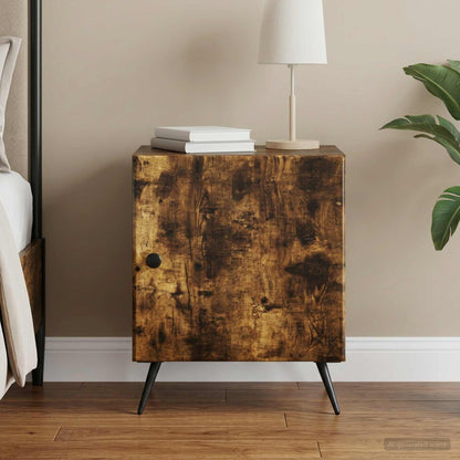 vidaXL Bedside Cabinet Smoked Oak 43 x 34.5 x 50 cm Engineered Wood 1