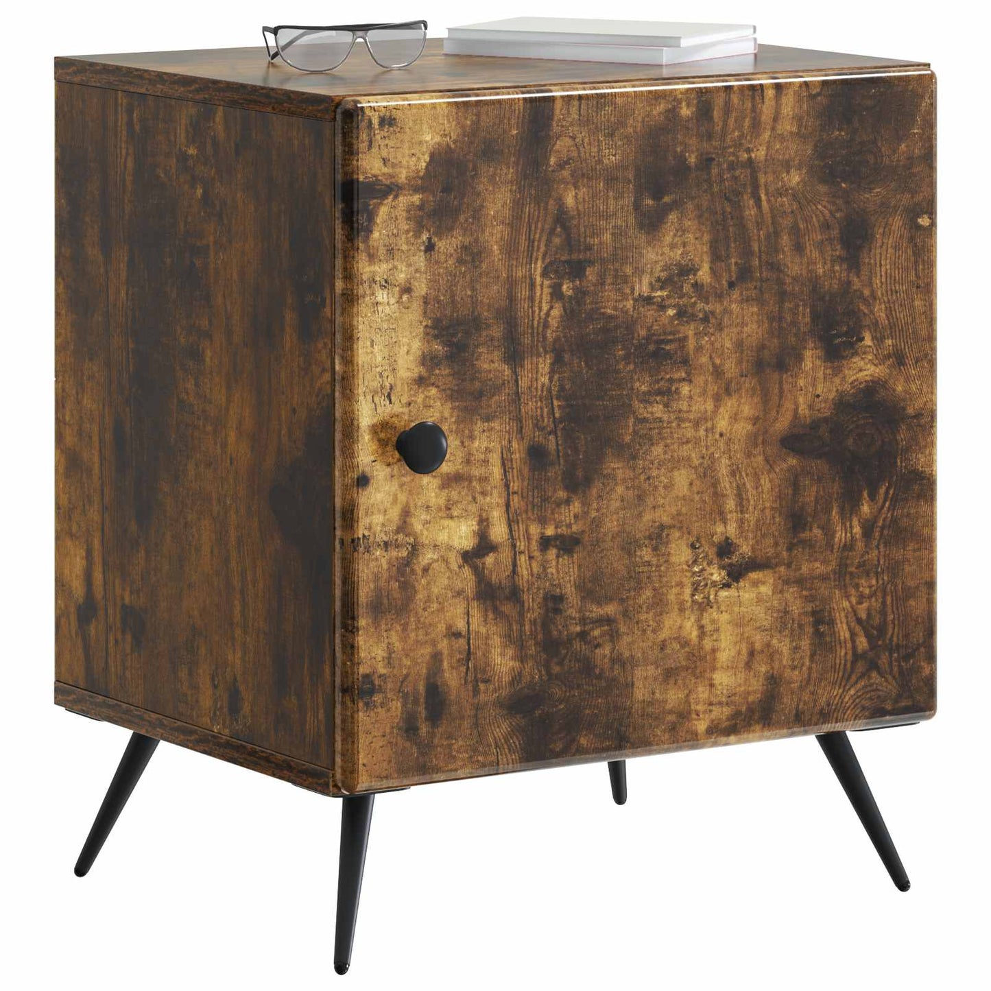 vidaXL Bedside Cabinet Smoked Oak 43 x 34.5 x 50 cm Engineered Wood 3